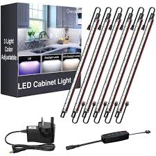 A stunning under cabinet lighting is easy to set up. Onforu Led Under Cabinet Lights 3 Colours Adjustable Cupboard Lights 1080lm Dimmable Kitchen Cabinet Lights Cool White Uv Black Light Mains 12v Closet Lighting For Kitchen Counter Shelf Set Of 6 Energy Class A