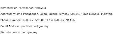Tentera laut diraja malaysia (tldm). Kementerian Pertahanan Malaysia Address Contact Number Of Kementerian Pertahanan Malaysia