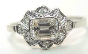 Antique Art Deco Emerald Diamond Engagement Ring Platinum Size 7 Uk N1 2 Egl Usa Antique Diamond Engagement Rings Art Deco Engagement Ring Deco Engagement Ring