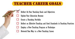 teacher career goals reflect, plan