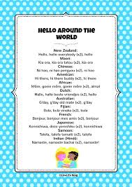 Hello Around The World Kids Video Song With Free Lyrics Activities Hello Song For Kids Kids Video Songs Kids Songs