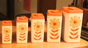 Follow this search, and we'll alert you as soon as more arrive. Retro Vintage Canister Set Of Five Nylex Australia Orange Etsy Vintage Canister Sets Vintage Canisters Canister Sets