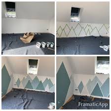Berge Wandgestaltung Kinderzimmer Jugendzimmer Mountains Wall Kids Baby Schrage Wandgestaltung Kinderzimmer Jugendzimmer Kinder Zimmer