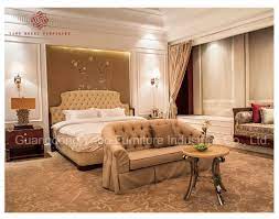 A black bed, nightstand, dresser and mirror all reflect clean, modern lines. China Modern Luxury Hotel Furniture With Wood Bedroom Set Yb 827 China Hotel Furniture Furniture Set