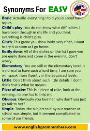 Synonyms Easy Definition And Examples Another Words For Easy Synonym Words Fo In 2020 Easy English Grammar English Language Learning Grammar Learn English Vocabulary