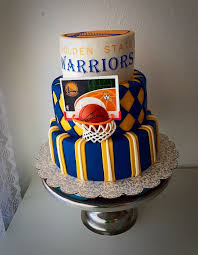 Basketball Cake Golden State Warriors Blue And Yellow Wonderland Cakery Stephen Curry Birthday Golden State Warriors Cake Cupcake Cakes