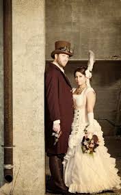Steampunk Bride And Groom In Steampunk Wedding Steampunko Steampunk Steam Steampunkphoto Steampu Steampunk Wedding Dress Steampunk Wedding Wedding Dresses