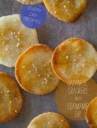 Japanese Crackers With Edamame Dip Snack Recipe Spoon Fork Bacon Recipe Homemade Crackers Japanese Rice Crackers Snack Recipes