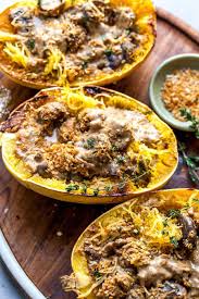 Mushroom Stroganoff Spaghetti Squash Recipe In 2020 Mushroom Stroganoff Spaghetti Squash Spaghetti Squash Recipes