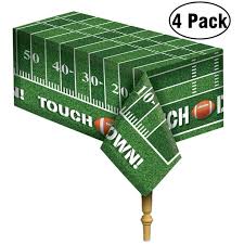 It just makes the shopping so easy! Football Themed Party Supplies 4 Pack Game Day Football Tablecloth Table Cover Touchdown Party Decorations Football Party Supplies 54x72 Inches By Azk Walmart Com Walmart Com