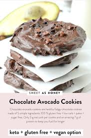 The Best Keto Chocolate Cookie Healthy Chocolate Avocado Cookies 100 Gluten Free Vegan Healthy Chocolate Cookies Avocado Recipes Dessert Avocado Cookies
