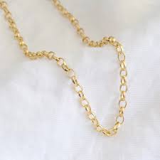 A much more expensive alternative is gold. Gold Sterling Silver Oval Belcher Chain Necklace Lisa Angel