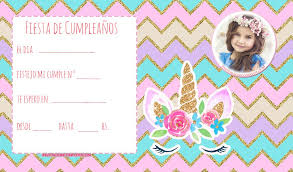 Crea las más impactantes y bellas invitaciones para tu cumpleaños. Invitaciones De Cumpleanos Unicornios Con Foto Invitaciones De Cumpleanos Infantiles Con Foto