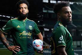Passionate fans showing there loyalty for the team they love. Portland Timbers 2021 Adidas Home Kit Tiktok Is Sleeve Sponsor Football Fashion