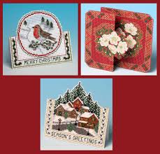 Cross stitch pattern has been carefully removed from a magazine. 3d Christmas Cross Stitch Card Kits Set 2 Christmas Robin Christmas Village Christmas Rose Only 35 40