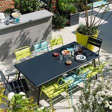 Table De Jardin Fermob Monceau Acier 194 X 94 Cm Carbone Contemporary Garden Diy Garden Furniture Fermob