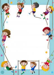 ภาพพ นหล งกรอบร ปการ ต น kids climbing paper template kids background