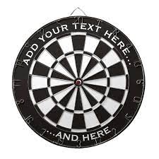 Black And White Dartboard With Custom Text Zazzle Com In 2021 Black And White Custom Dart Board Dart Board