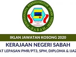 Berita baik kepada rakyat negeri sabah, bagi mengurangkan beban rakyat sepanjang. Iklan Jawatan Kosong Kerajaan Negeri Sabah 2020 Buat Lepasan Pt3 Pmr Spm Diploma Ijazah Edu Bestari