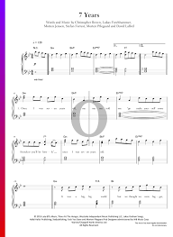 Kostenloser kalender zum ausdrucken mit feiertagen für 2021 und jedes jahr. 7 Years Noten Klavier Gitarre Pdf Download Streamen Oktav