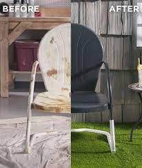 Make Last Season S Rusted Chair New Again With Stops Rust Learn Step By Step How To Remove Metal Outdoor Furniture Metal Patio Furniture Vintage Metal Chairs