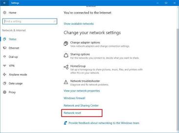 Executing a full Network reset in Windows settings, do AI tạo