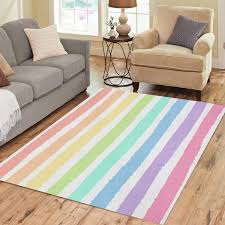 Amazonsmile Semtomn Area Rug 5 X 7 Watercolor Pastel Hand Brush Strokes Striped Blue Rainbow Pattern H Area Room Rugs Kids Room Area Rugs Colorful Kids Room
