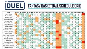 View the full schedule of all 30 teams in the national basketball association. Printable Fantasy Basketball Schedule Grid For 2019 20 Nba Season