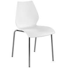 lenny stacking chair white chrome