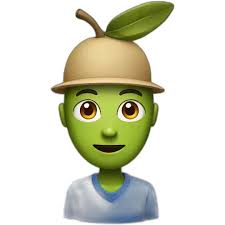an olive with an olive hat