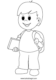 Bambino Con Zaino Libri Da Colorare Attivita Di Arte Per Bambini Arte Di Bambino