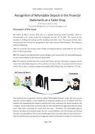This is what is usually meant when a company goes into receivership. Pdf Recognition Of Refundable Deposit In The Financial Statements At A Tailor Shop