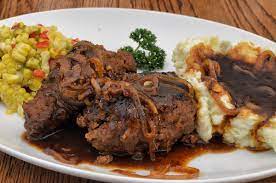 Bring to a boil and cook for 30 to 35 minutes. Salisbury Steak Wikipedia