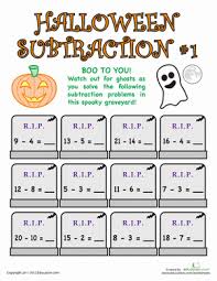 Grade 1, 1st grade, year 1 (printable worksheets). Halloween Addition And Subtraction Worksheets Education Com