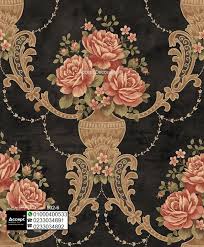 ورق جدران مودرن رول 16 متر مربع قابل للغسيل مقاوم للخدش صديق للبيئه ومقاوم للفطريات تصميمات جديدة ومميزة Accep Baroque Pattern Flower Art Apple Wallpaper