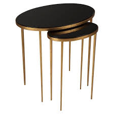 Set Of Two 1stdibs Nesting Tables Stacking Tables St Louis Solid Eony English Ebony Nesting Tables Table Round Side Table