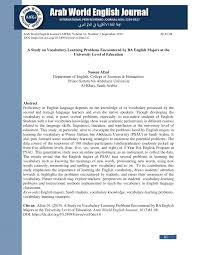 Opening statements, literature review, and study overview. Pdf A Study On Vocabulary Learning Problems Encountered By Ba English Majors At The University Level Of Education