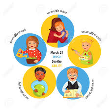 La consecuencia más evidente es un desarrollo incompleto. Dia Mundial Del Sindrome De Down Ilustraciones Vectoriales Clip Art Vectorizado Libre De Derechos Image 75186344