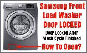 When water is no longer in the washer, reset the washer by pressing the on/off or . Samsung Front Load Washer Door Locked Door Will Not Open After Wash Cycle