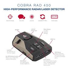 Cobra's newest models can distinguish between the different laser guns currently in use by law enforcement, so we have split the laser band into separate bands. Cobra Electronics Rad 350 Radar Detector Mimbarschool Com Ng