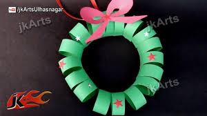How To Make Christmas Paper Wreath Easy Craft For Kids Jk Arts 456 Christmas Arts And Crafts Paper Wreath Christmas Diy Paper Christmas Tree