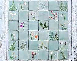 Ceramic Handmade Wall Tiles Fossils Shells And Seaweed From Etsy Handmade Ceramic Tiles Handmade Ceramics Handmade Tiles