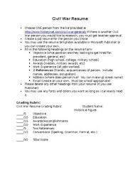 leaders of the civil war resume project