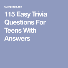 These are the trivia categories we will cover: 115 Easy Trivia Questions For Teens With Answers Trivia Questions