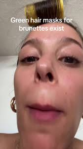 Looooove love this for me. before y’all ask, it’s like a purple shampoo  blue that blondes use, but it’s a green one for a brunettes too neutralize  redness, and y’all know that story ...