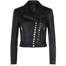 Alexander Wang Stud Leather Moto Jacket 1 850 Liked On Polyvore Featuring Outerwear Jacke Cropped Leather Jacket Cropped Biker Jacket Leather Moto Jacket