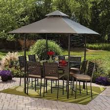 Mainstays Droma 10 Piece Gathering Height Patio Dining Set With Removable Canopy Seats 8 599 00 Patio Set Outdoor Patio Patio Dining Set