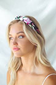 Leigh White Floral Print Knotted Headband