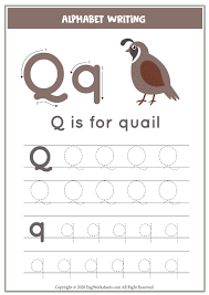 Use in preschool or kindergarten. Letter Q Alphabet Tracing Worksheet With Animal Illustration Image Worksheets 69 Engworksheets