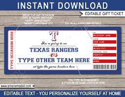 Since 1985, barry's ticket service has guaranteed that all tickets are 100% authentic and delivered on time or your money back. Texas Rangers Game Ticket Gift Voucher Printable Surprise Baseball Tickets